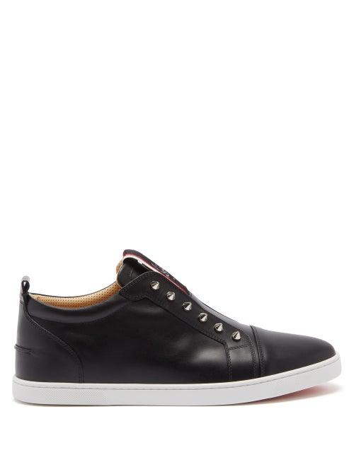 Christian Louboutin - F.a.v Fique A Vontade Leather Trainers - Mens - Black