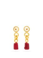 Matchesfashion.com Lizzie Fortunato - Eden Coral, Citrine & Gold-plated Earrings - Womens - Red