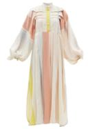 Roksanda - Tessilclub High-neck Striped Poplin Dress - Womens - White Multi
