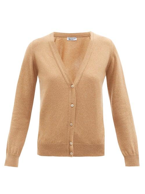 Johnstons Of Elgin - V-neck Cashmere Cardigan - Womens - Camel