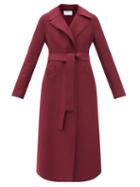 Matchesfashion.com Harris Wharf London - Tie-belt Single-breasted Wool Coat - Womens - Burgundy
