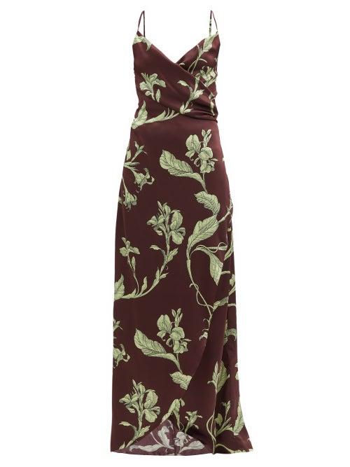 Matchesfashion.com Johanna Ortiz - Given Promise Floral-print Silk Slip Dress - Womens - Brown Multi