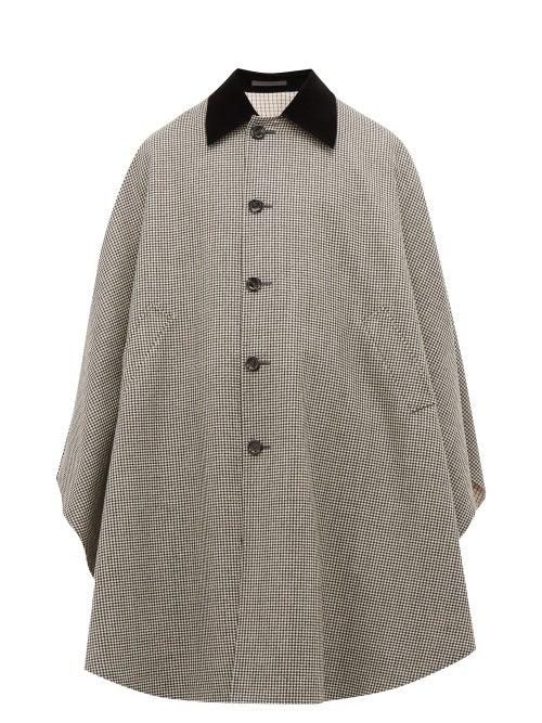 Matchesfashion.com Gucci - Houndstooth Wool Cape - Mens - Black Multi