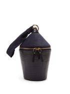Staud Minnow Crocodile-effect Leather And Suede Bag