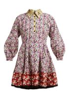 Matchesfashion.com Valentino - Spring Garden Print Collared Cotton Dress - Womens - Multi