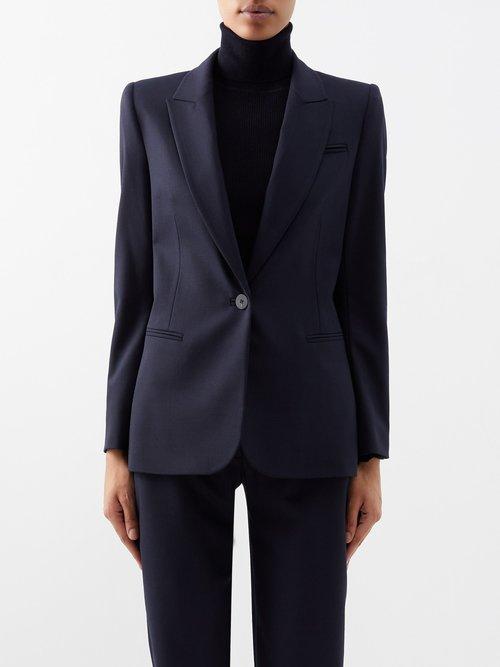 Cefinn - The Jamie Peak-lapel Single-breasted Blazer - Womens - Navy