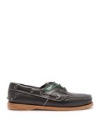 Matchesfashion.com Prada - Leather Deck Shoes - Mens - Black
