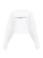 Matchesfashion.com Givenchy - Oversized Distressed-logo Cotton-jersey Sweatshirt - Womens - White
