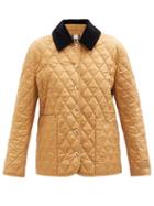 Ladies Rtw Burberry - Dranefeld Corduroy-collar Quilted Jacket - Womens - Camel