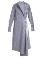Matchesfashion.com Joseph - Arran Striped Cotton Dress - Womens - Blue Stripe