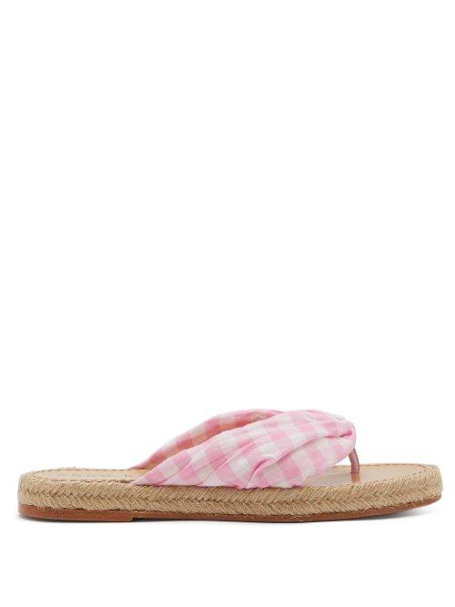 Matchesfashion.com Dodo Bar Or - Catalina Gingham Espadrilles - Womens - Light Pink