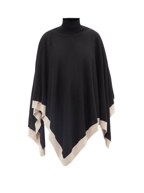 Eres - Martin Roll-neck Cashmere Poncho - Womens - Black Brown