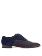 Christian Louboutin Alpha Male Suede And Leather Derby Shoes