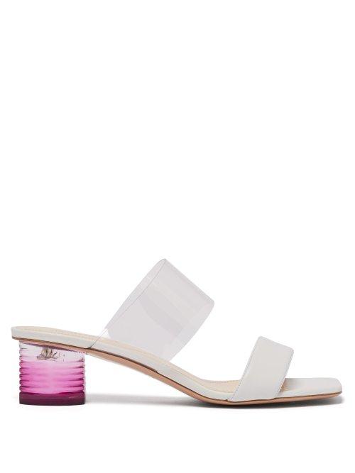 Matchesfashion.com Nicholas Kirkwood - Peggy Perspex Heel Leather Mules - Womens - White