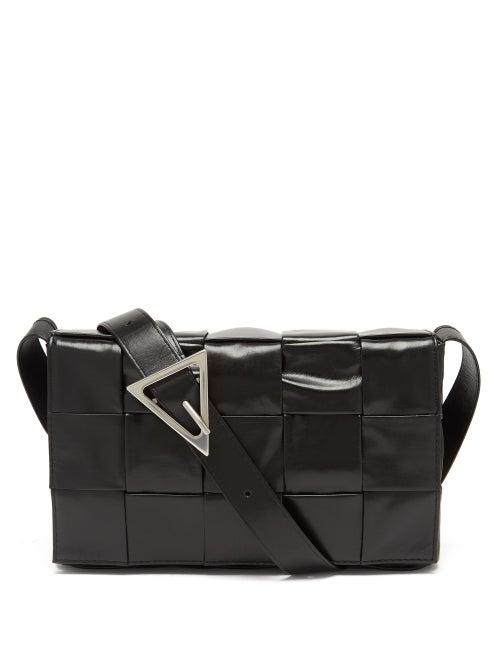 Bottega Veneta - Cassette Intrecciato-leather Cross-body Bag - Mens - Black
