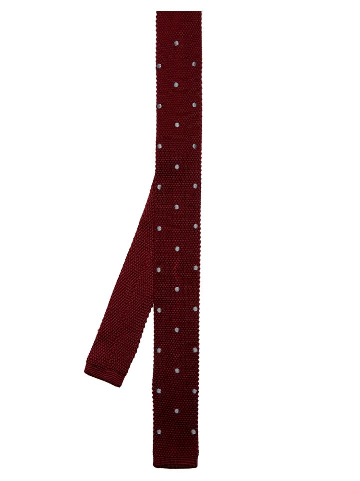 Lanvin Polka-dot Embroidered Knitted Silk Tie