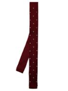 Lanvin Polka-dot Embroidered Knitted Silk Tie