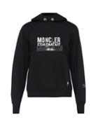 Matchesfashion.com 7 Moncler Fragment - Logo Print Hooded Cotton Sweatshirt - Mens - Black