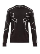 Matchesfashion.com Blackbarrett By Neil Barrett - Geometric Print Cotton Jersey Long Sleeved T Shirt - Mens - Black