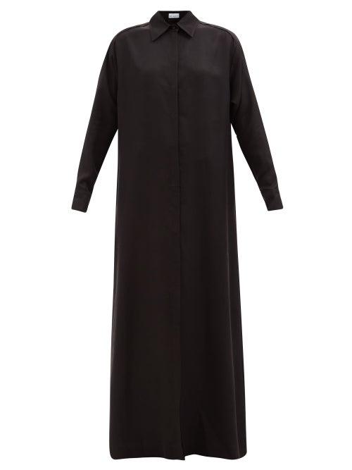 Raey - Long-sleeved Maxi Shirt Dress - Womens - Black