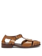 Ladies Shoes Hereu - Pesca Cutout Leather Sandals - Womens - Light Brown