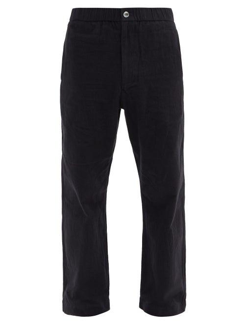 Matchesfashion.com Snow Peak - Brushed-cotton Straight-leg Trousers - Mens - Black