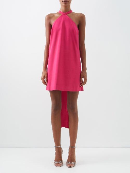 Raquel Diniz - Lila Halterneck Crepe Mini Dress - Womens - Pink