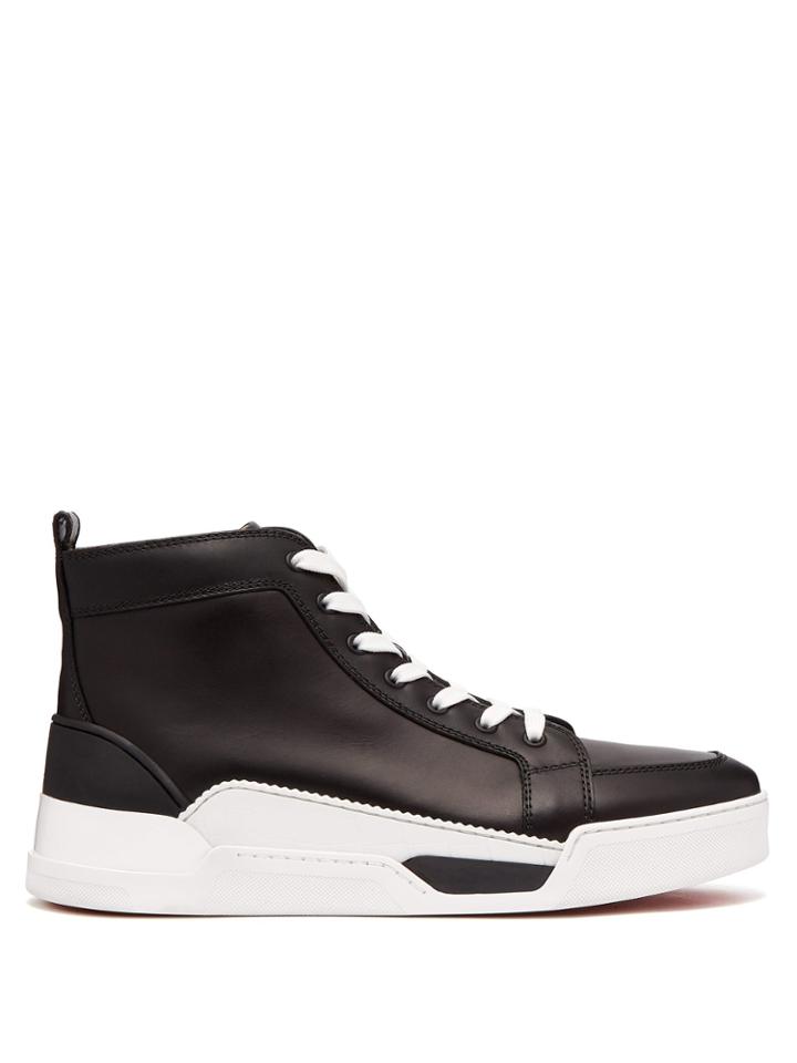 Christian Louboutin Rankick Rubber-panelled High-top Leather Trainers