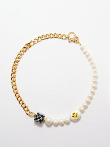 Joolz By Martha Calvo - Take A Chance Pearl & 14kt Gold-plated Necklace - Womens - Multi