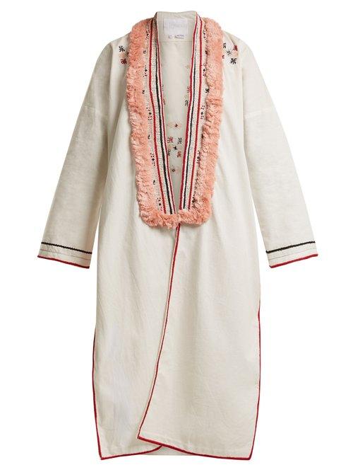 Matchesfashion.com Love Binetti - Embroidered Cotton Cover Up - Womens - Red White