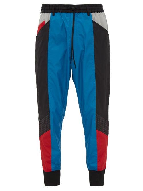 Matchesfashion.com Y-3 - Mid Rise Block Shell Track Pants - Mens - Black Blue
