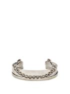 Matchesfashion.com Title Of Work - Chain Trimmed Sterling Silver Cuff - Mens - Silver
