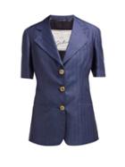 Matchesfashion.com Giuliva Heritage Collection - The Ginestra Cashmere And Linen Blend Blazer - Womens - Navy