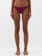 Johanna Ortiz - Side-tie Jersey Bikini Briefs - Womens - Dark Pink