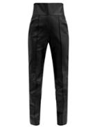 Matchesfashion.com Alexandre Vauthier - High-rise Leather Slim-leg Trousers - Womens - Black