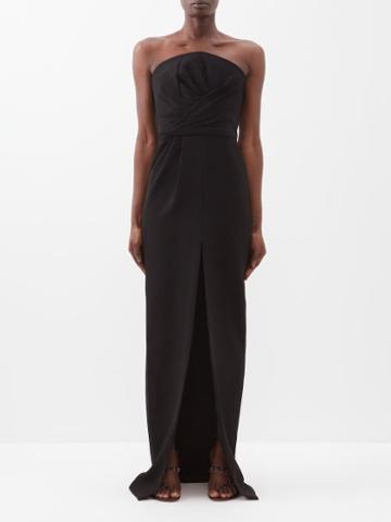 Monot - Gathered Crepe Column Dress - Womens - Black