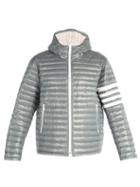 Matchesfashion.com Thom Browne - 4 Bar Stripe Quilted Down Filled Jacket - Mens - Grey