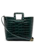 Matchesfashion.com Staud - Shirley Crocodile-effect Leather Shoulder Bag - Womens - Dark Green