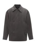 Wooyoungmi - Oversized Double-breasted Wool-blend Jacket - Mens - Dark Grey
