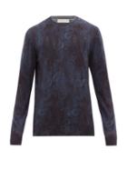 Matchesfashion.com Etro - Paisley Print Wool Sweater - Mens - Blue