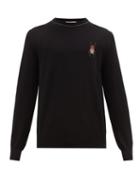 Matchesfashion.com Alexander Mcqueen - Beetle Embroidered Wool Sweater - Mens - Black