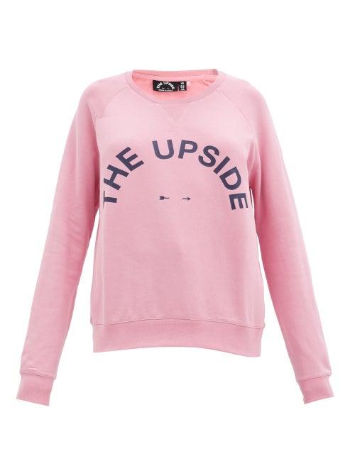 Matchesfashion.com The Upside - Bondi Logo-print Cotton Sweatshirt - Womens - Dusty Pink