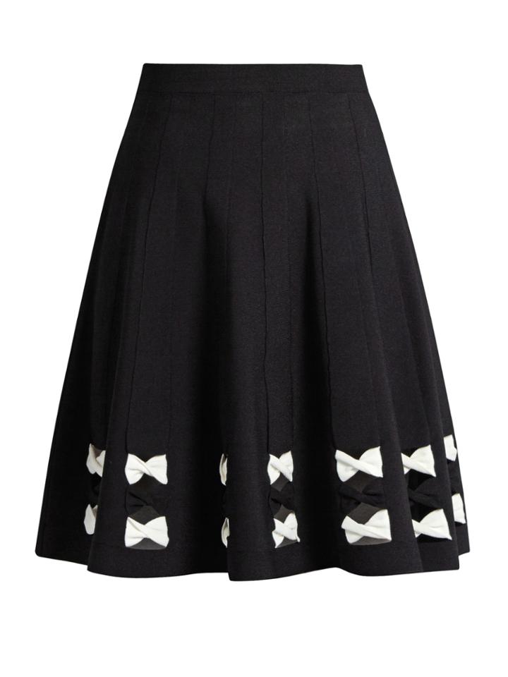 Alexander Mcqueen Twisted-bow Trim Knit Skirt