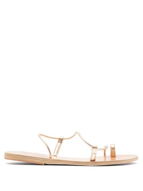 Matchesfashion.com Ancient Greek Sandals - Afea Metallic Leather Sandals - Womens - Gold