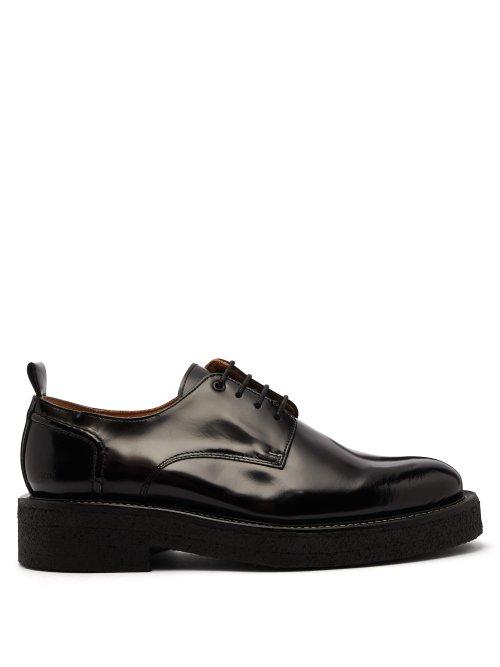 Matchesfashion.com Ami - Exaggerated Sole Leather Derby Shoes - Mens - Black