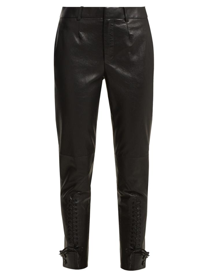 Saint Laurent Lace-up Leather Trousers