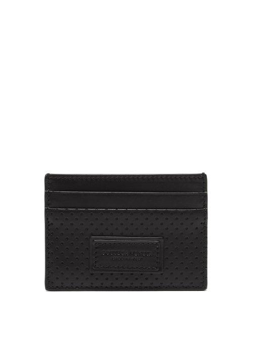 Matchesfashion.com Bottega Veneta - Perforated Leather Cardholder - Mens - Black