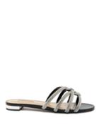 Matchesfashion.com Aquazzura - Moondust Crystal-embellished Suede Sandals - Womens - Black Silver