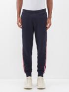 Moncler - Tricolour-striped Cotton-jersey Track Pants - Mens - Dark Blue