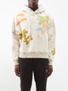 Palm Angels - Palm Graffiti-logo Cotton-jersey Hoodie - Mens - Off White